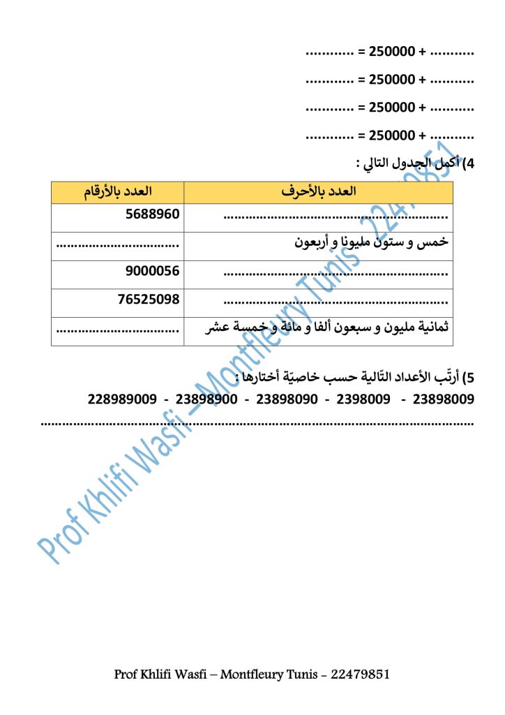 رياضيات مع الإصلاح سنة 5 الثلاثي الأول